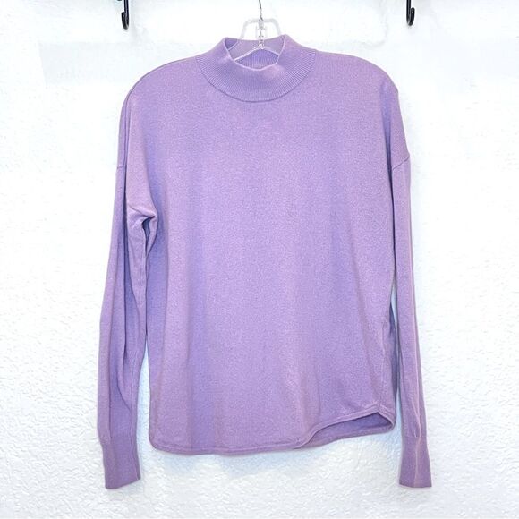 Madewell Ashbury Mockneck Wool/Alpaca Blend Sweater in Vibrant Lilac size Small - Picture 2 of 15